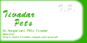 tivadar pets business card
